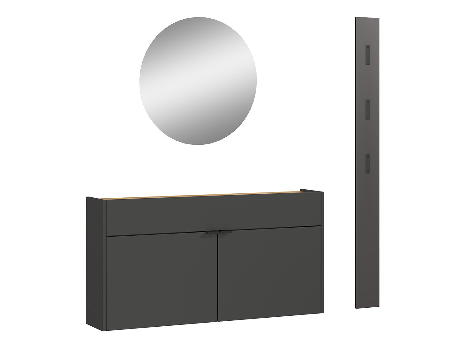 Komplet za predsobo Cirsale 106 (Grafit + Navarra hrast)