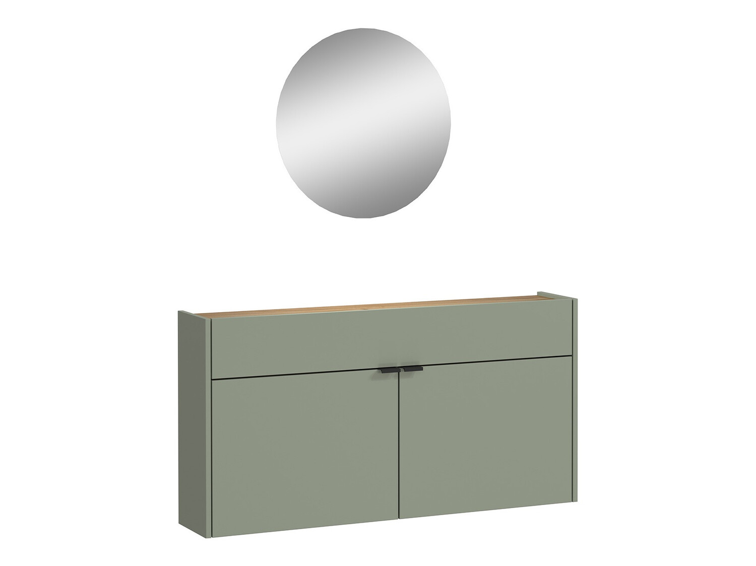 Komplet za predsobo Cirsale 106 (Prašno zelena + Navarra hrast)