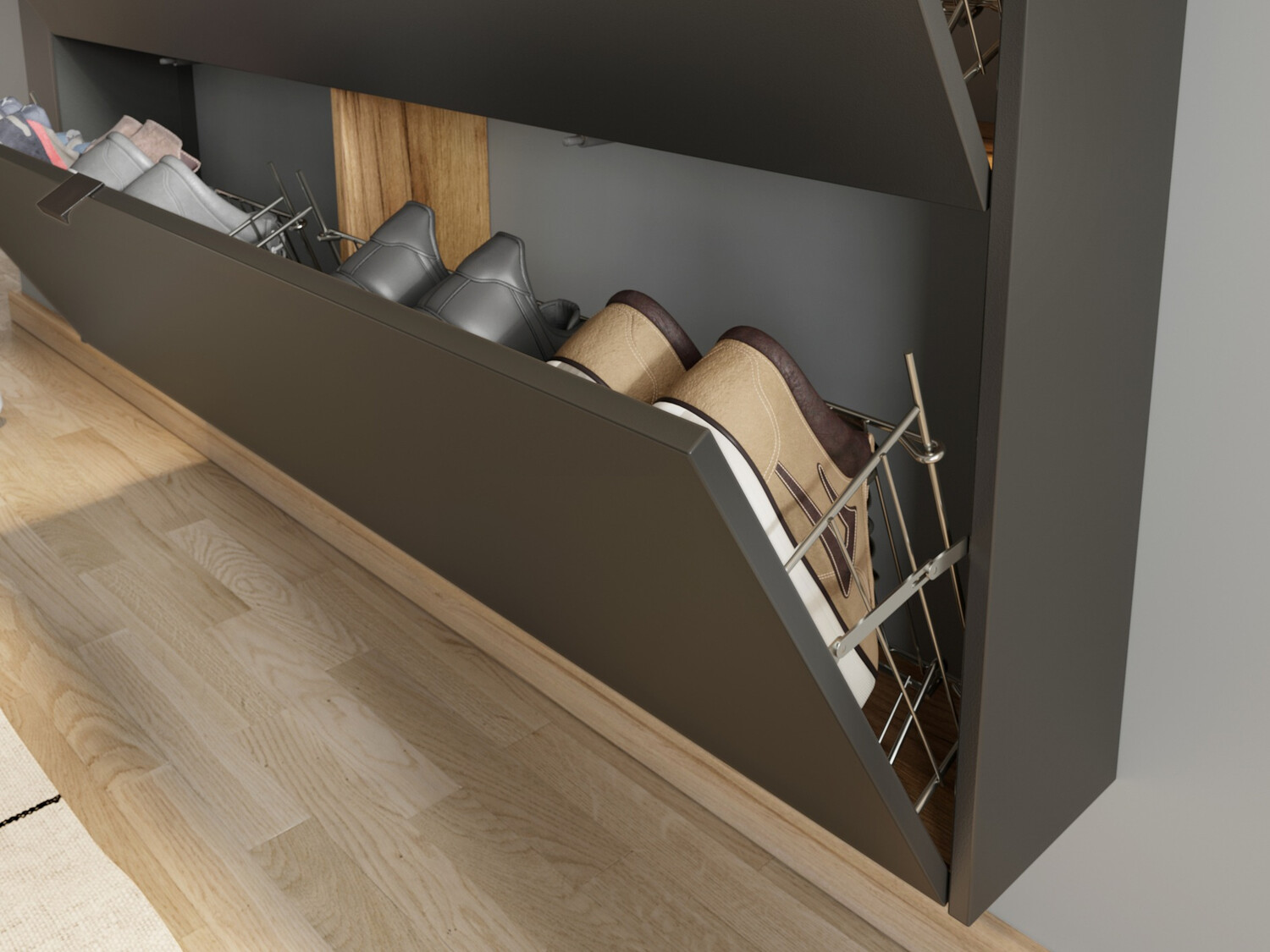 Komplet za predsobo Cirsale 109 (Grafit + Navarra hrast)