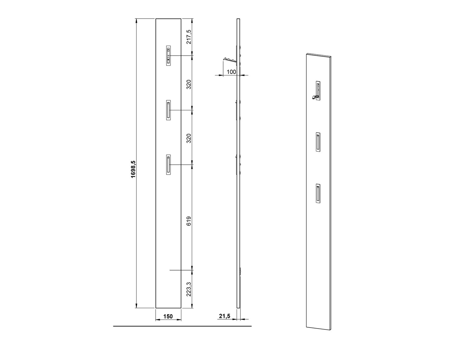 Komplet za predsobo Cirsale 109 (Grafit + Navarra hrast)