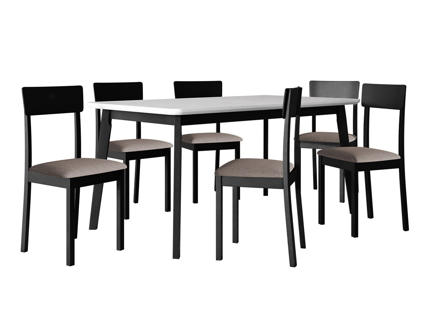 Jedilniški komplet Victorville 350 (Bela + Črna)