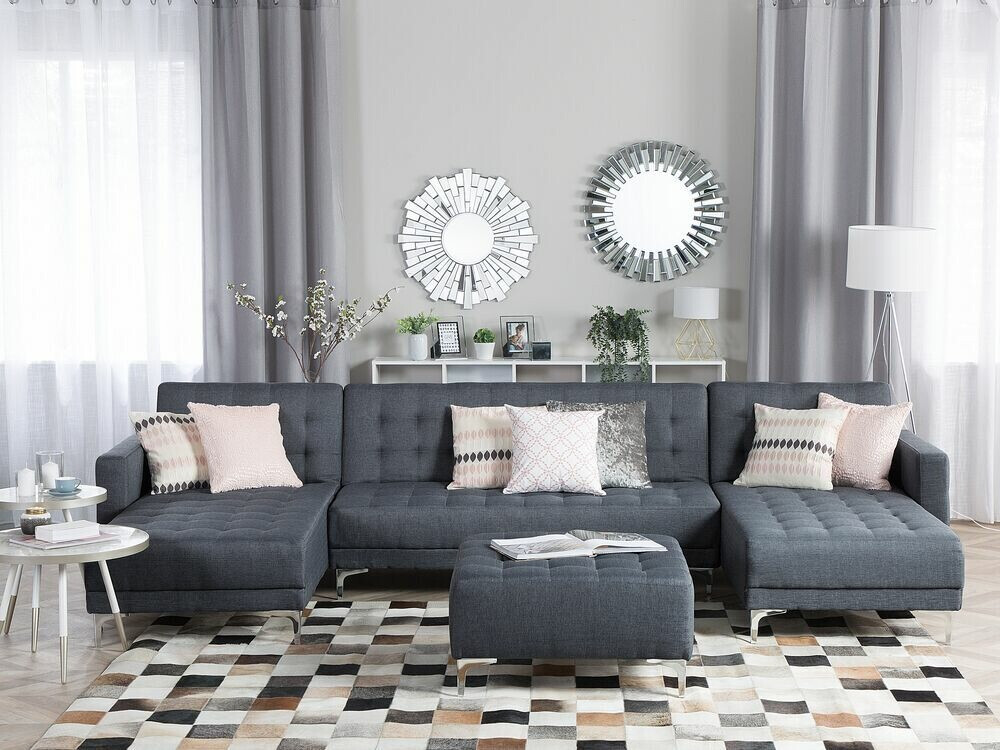 Modularna kotna sedežna garnitura Felvena 108 (Temno siva)