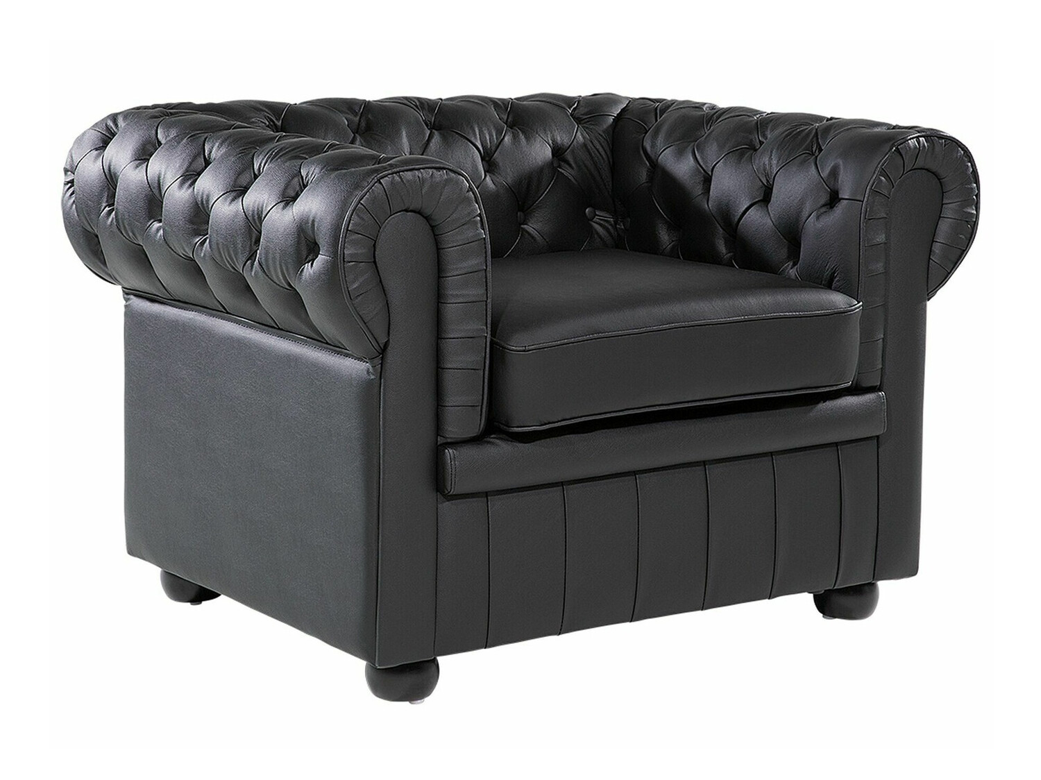 Chesterfield fotelj Cirdoro 105 (Črna)