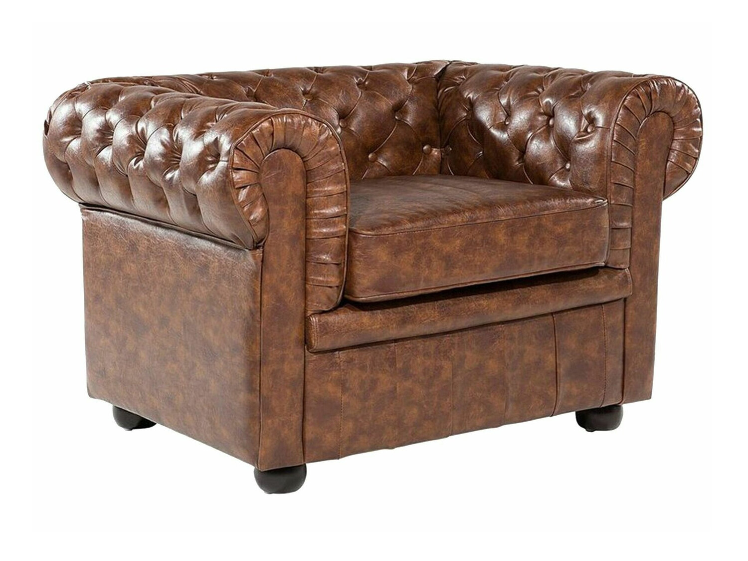 Chesterfield fotelj Cirdoro 105 (Rjava)