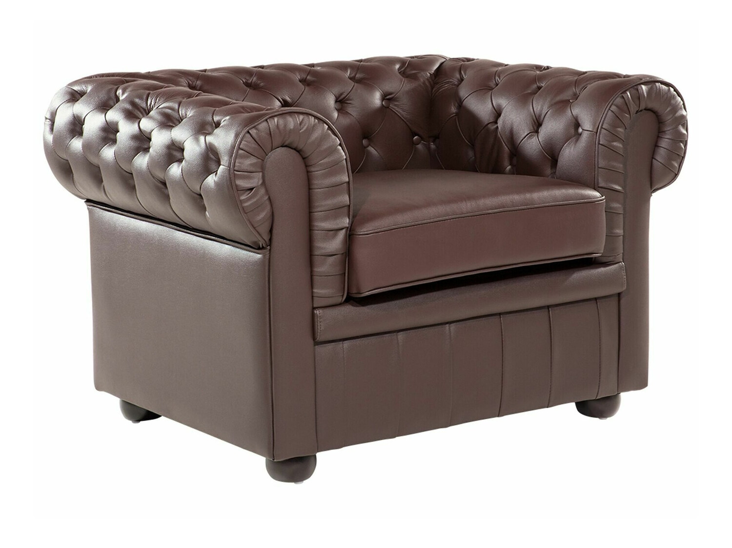 Chesterfield fotelj Cirdoro 105 (Temno rjava)