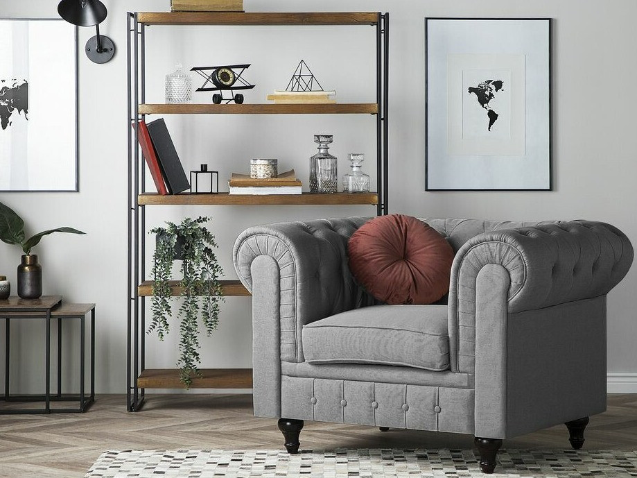 Chesterfield fotelj Cirdoro 107 (Siva)