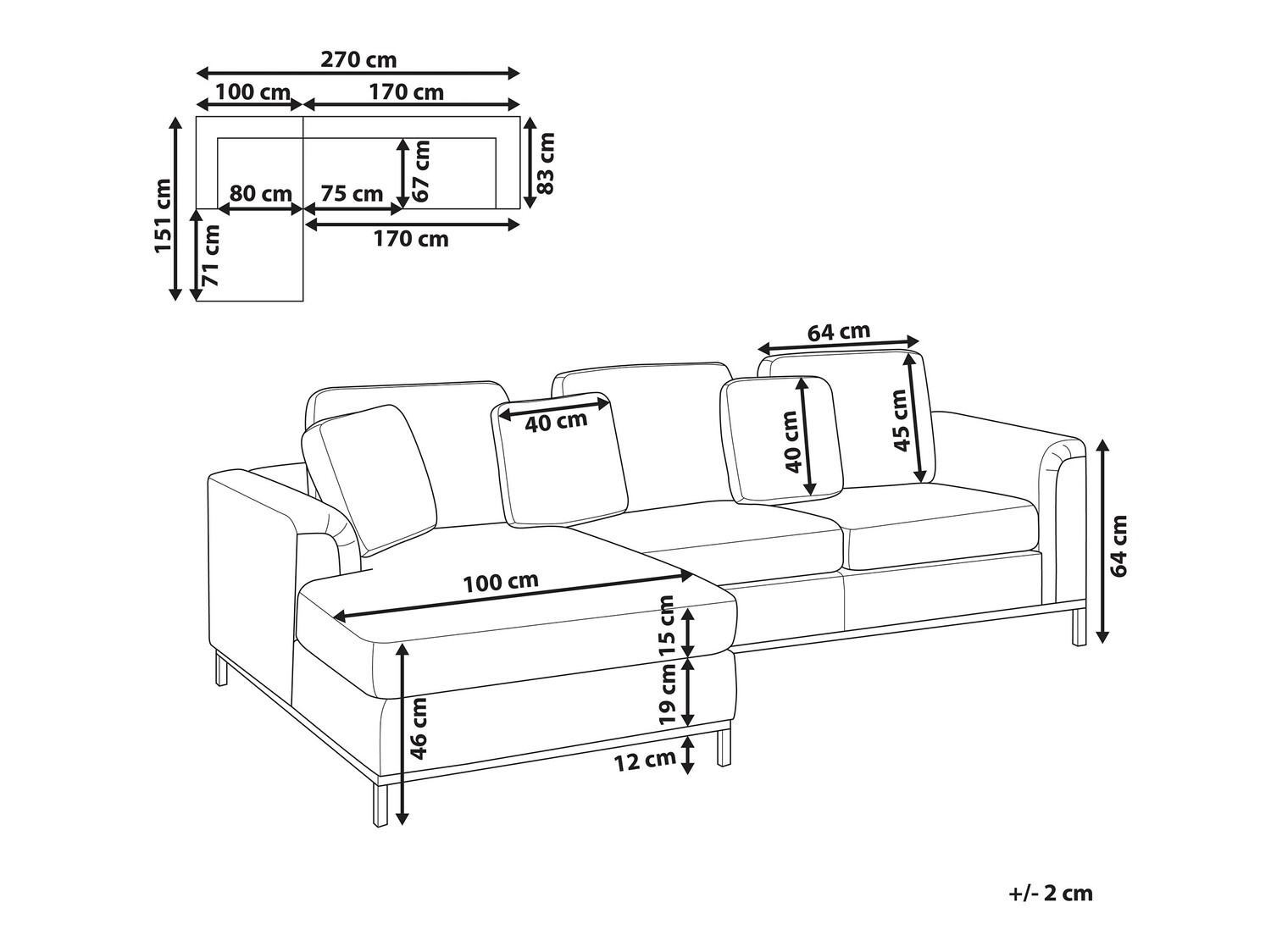 Kotna garnitura Berwyn 884 (Krema)