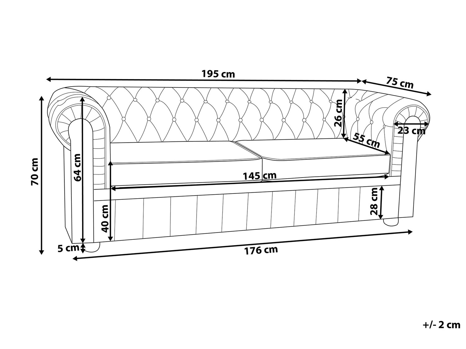 Kavč chesterfield Cirdoro 108