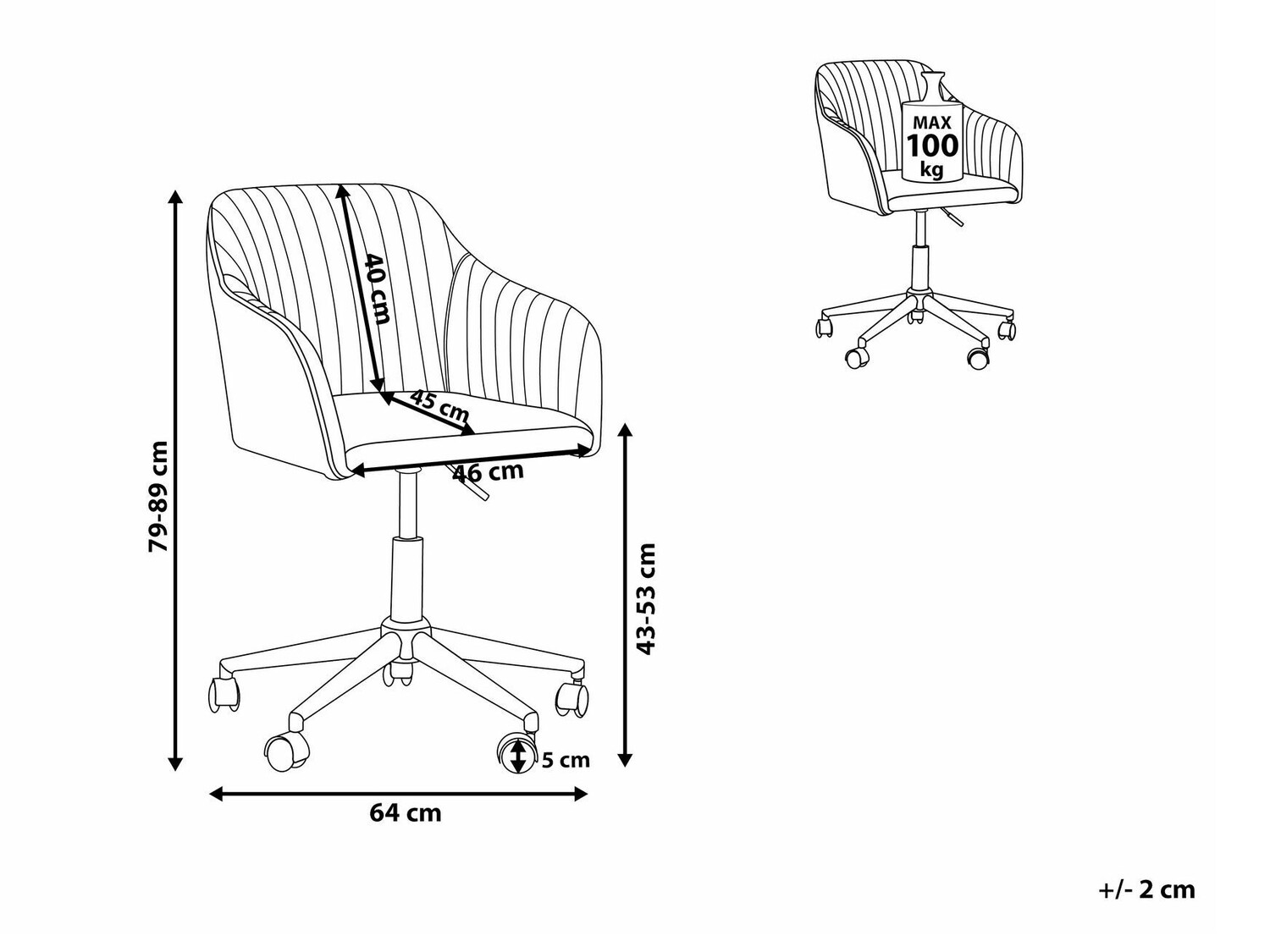 Pisarniški stol Berwyn 887 (Črna)