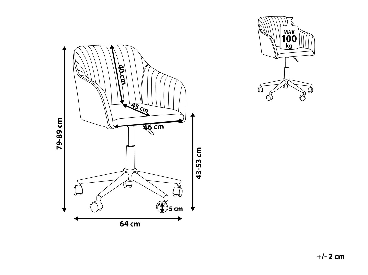 Pisarniški stol Berwyn 887 (Siva)