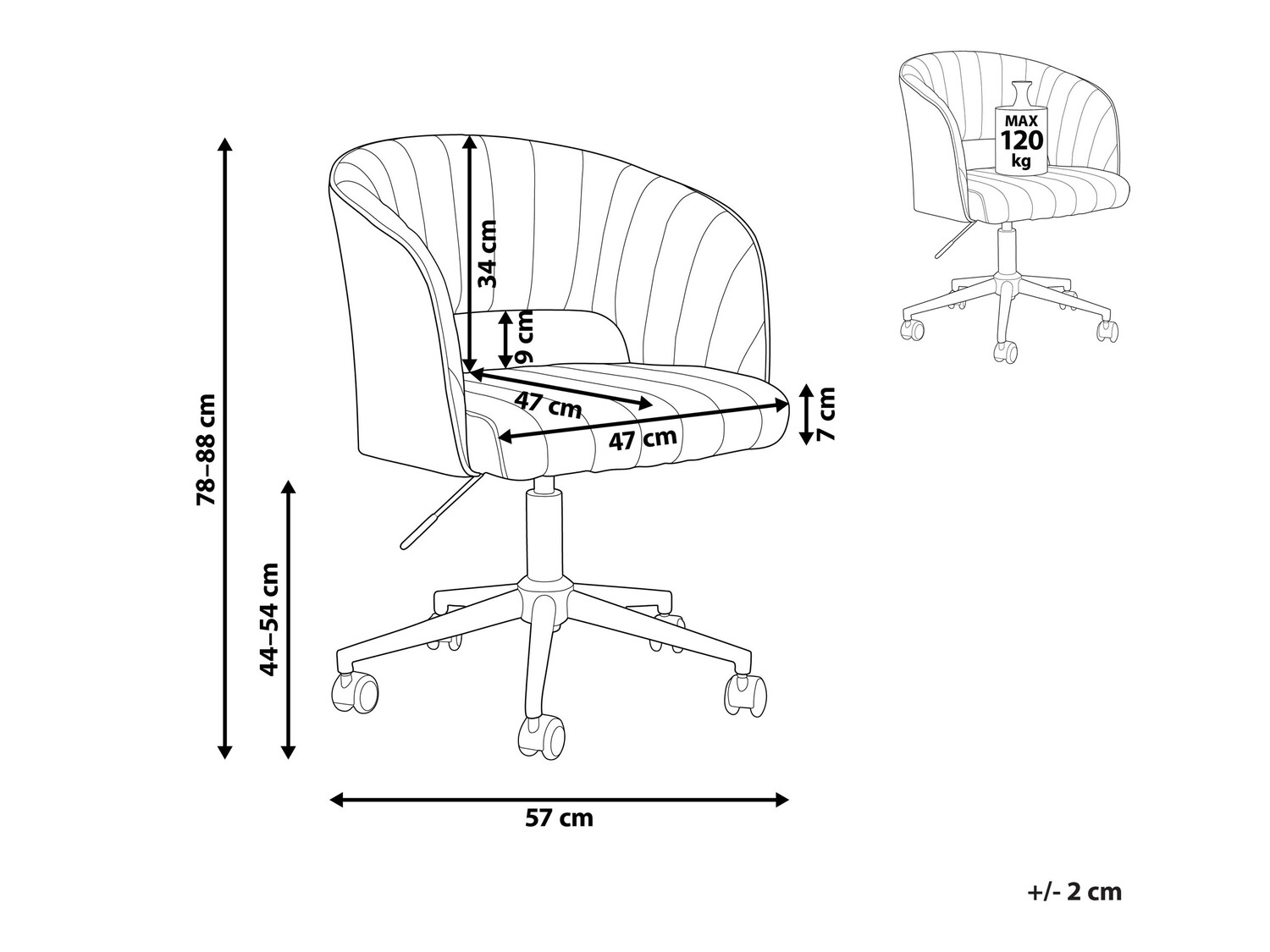Pisarniški stol Berwyn 894 (Svetlo modra)