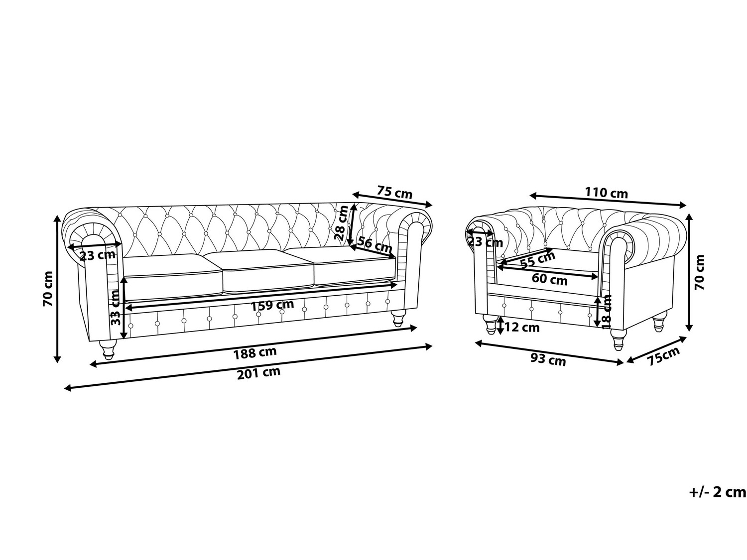 Komplet oblazinjenega pohištva Cirdoro 110 (Zelena)