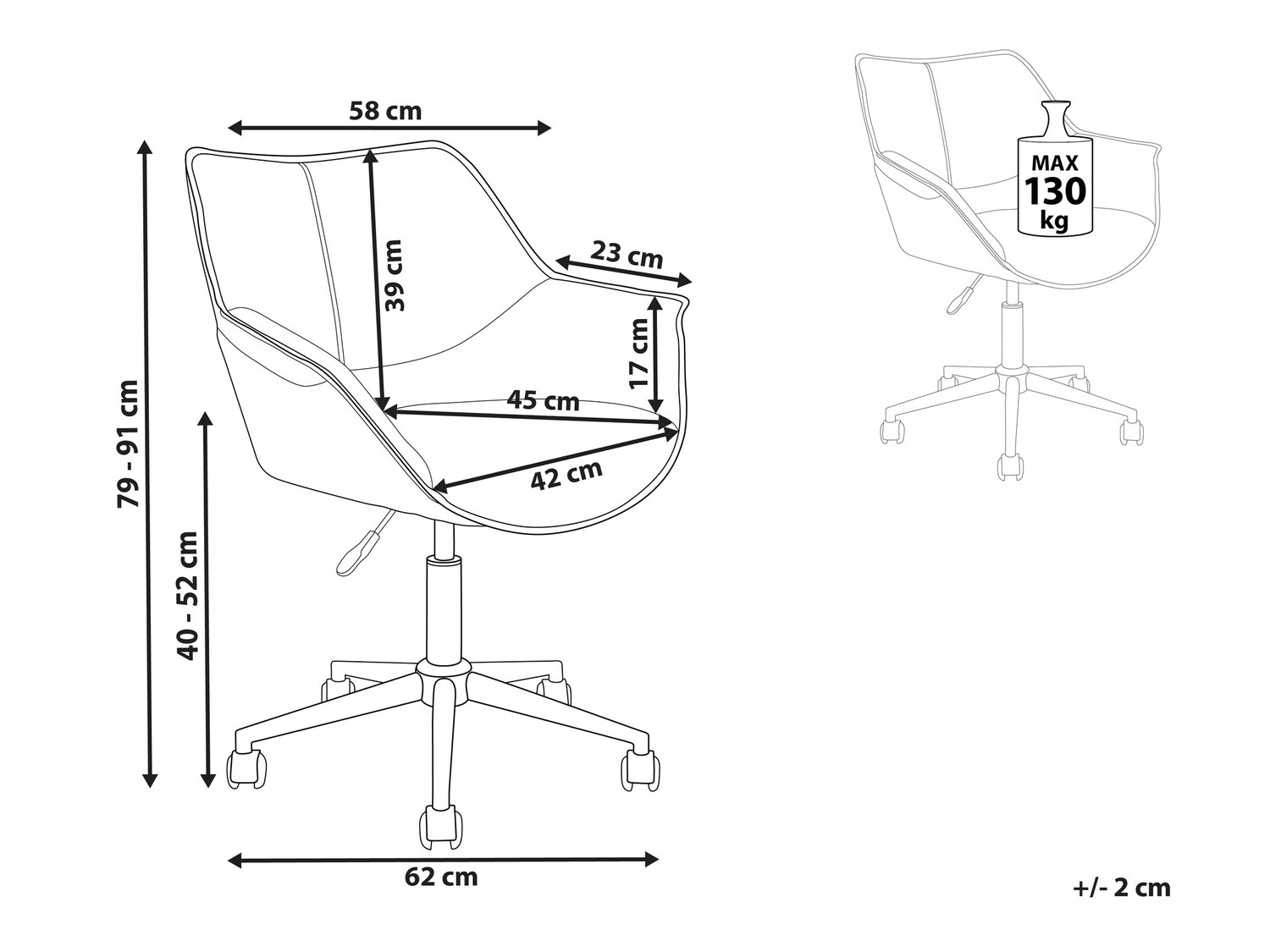 Pisarniški stol Berwyn 899 (Črna)