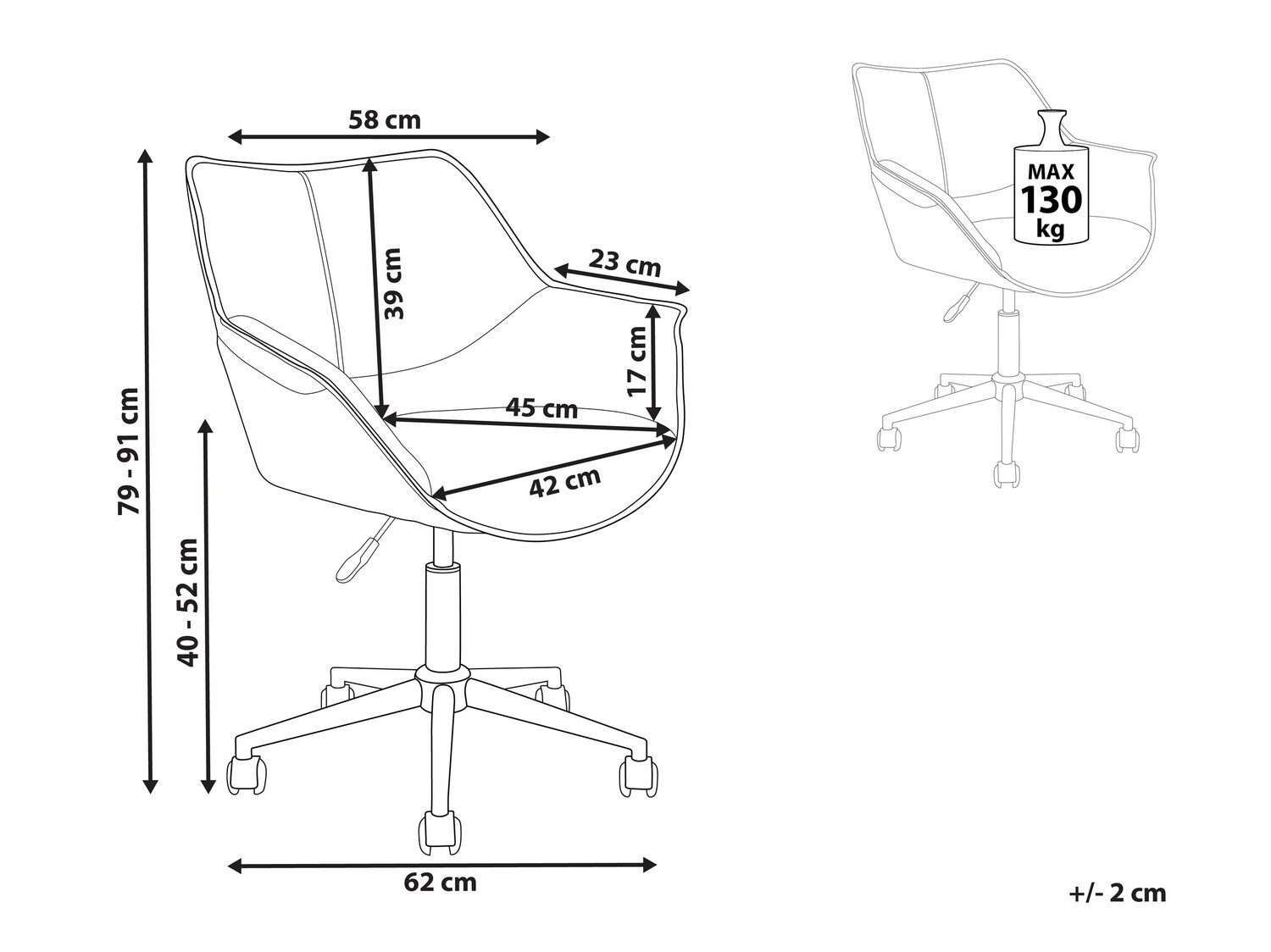 Pisarniški stol Berwyn 899 (Rjava)