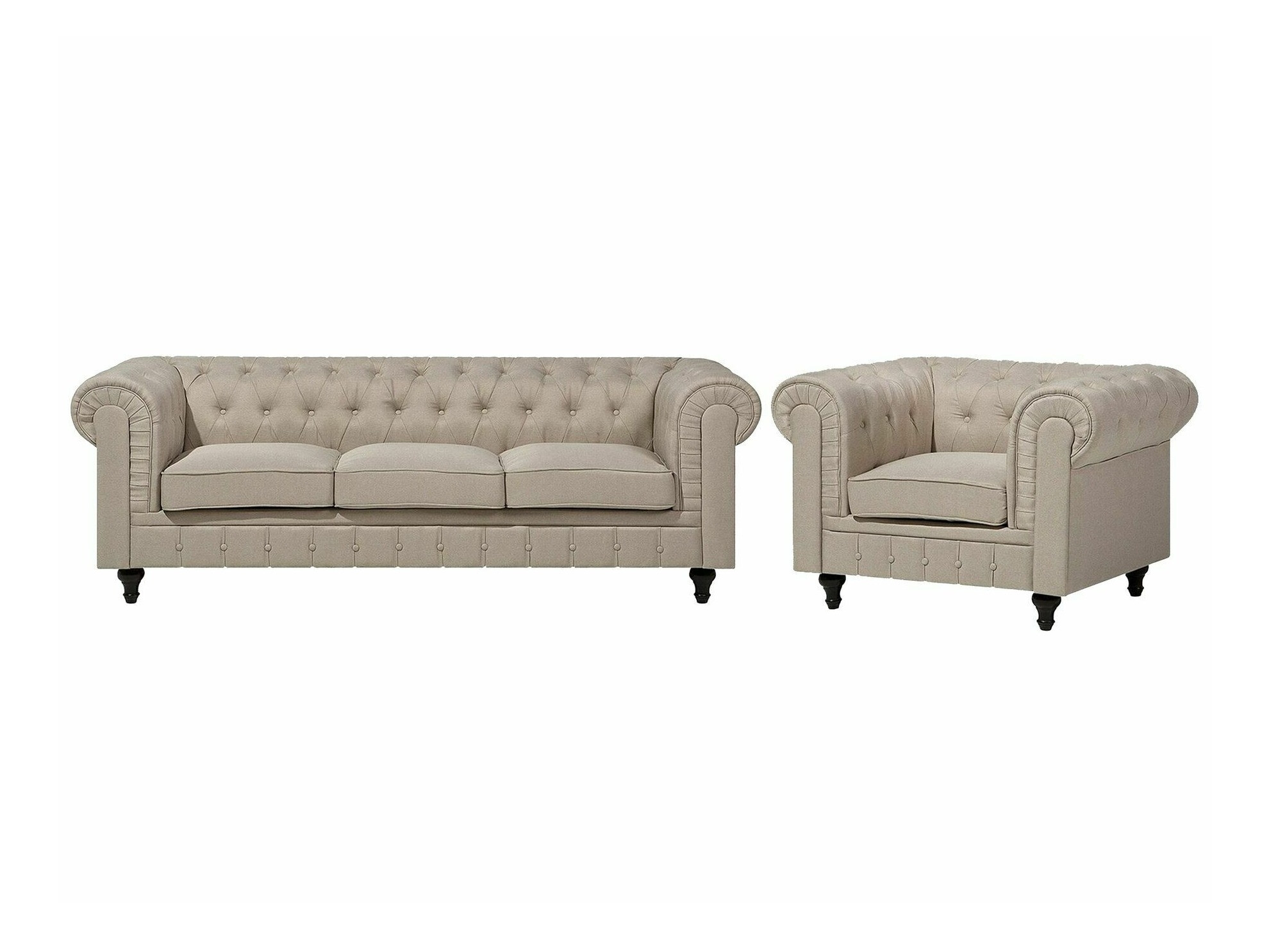 Chesterfield oblazinjeno pohištvo Cirdoro 111 (Beige)