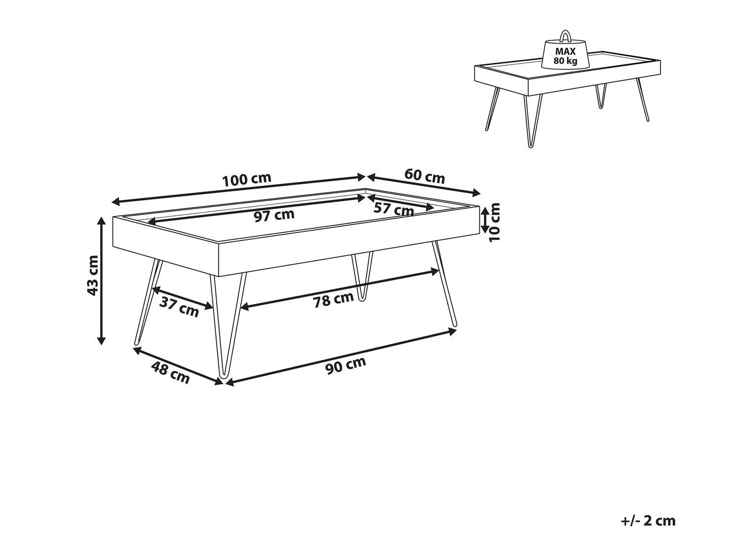 Klubska mizica Berwyn 924 (Temen les)