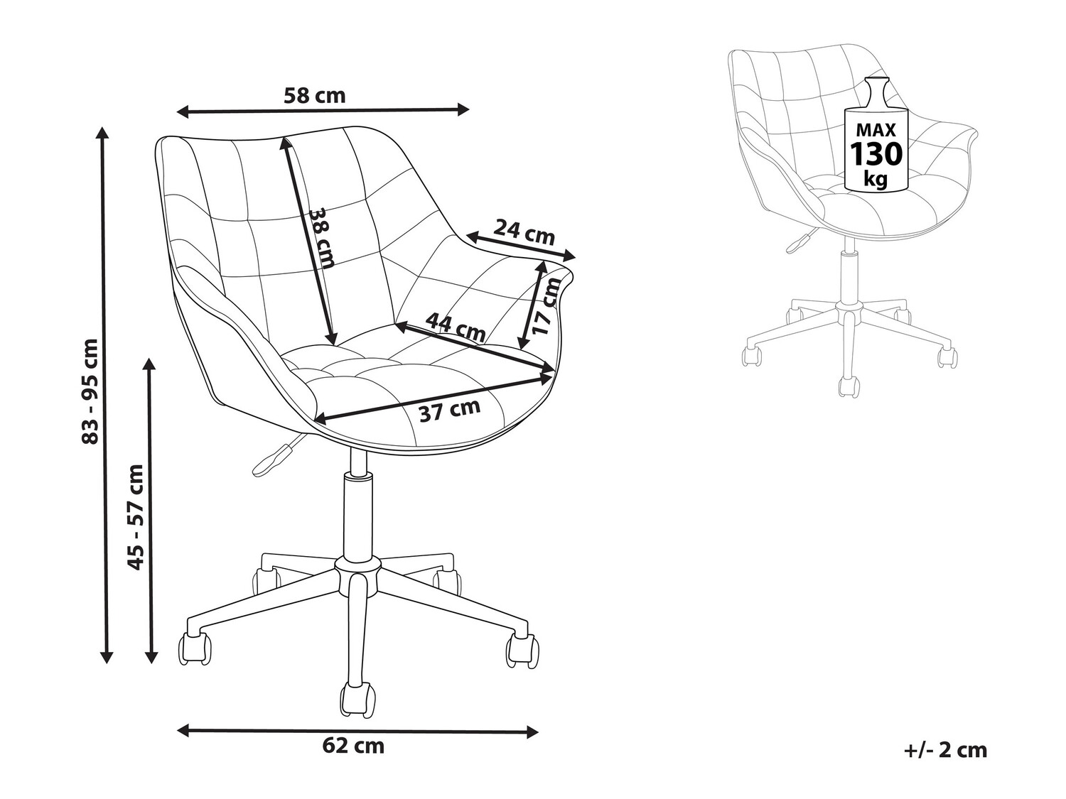 Pisarniški stol Berwyn 921 (Roza)