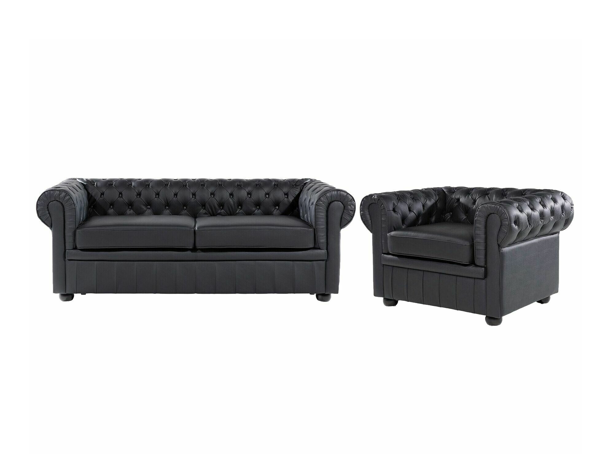 Chesterfield oblazinjeno pohištvo Cirdoro 112 (Črna)