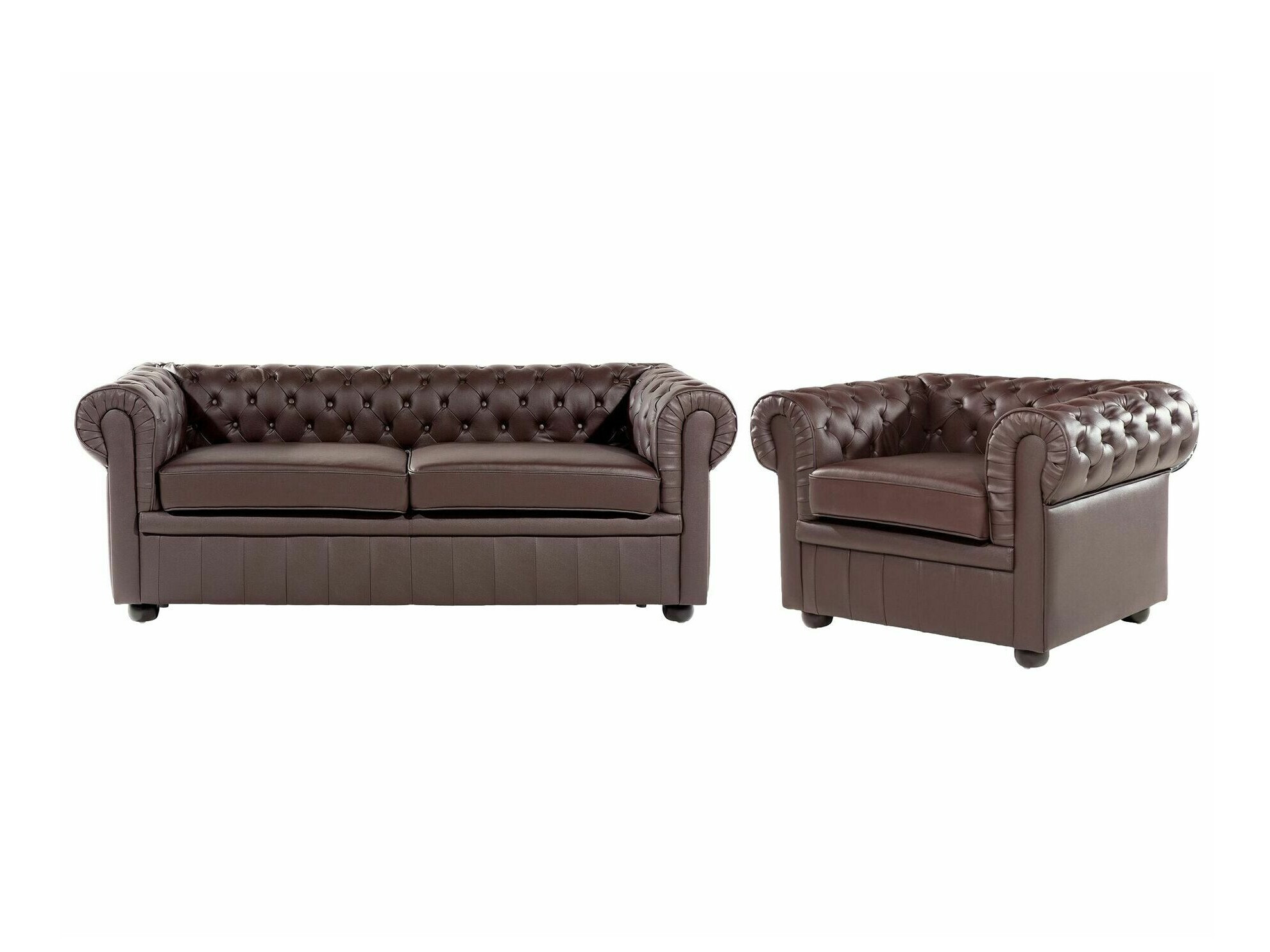 Chesterfield oblazinjeno pohištvo Cirdoro 112 (Temno rjava)