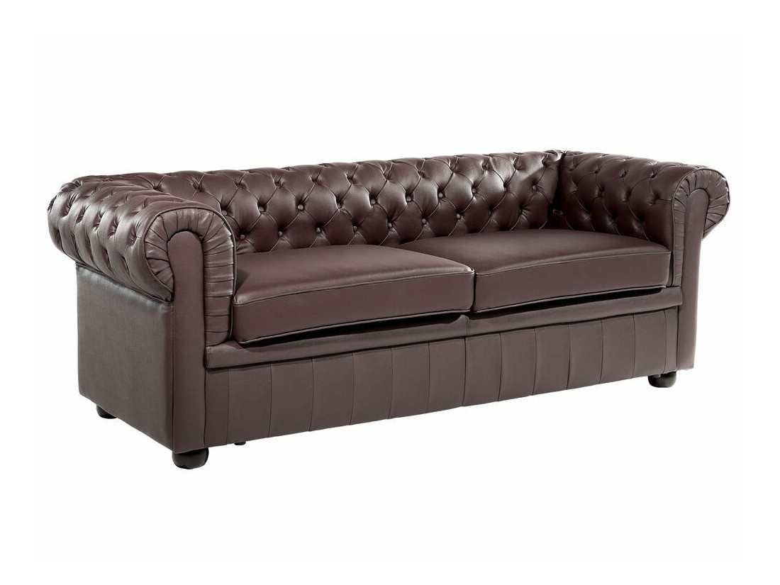 Chesterfield oblazinjeno pohištvo Cirdoro 112 (Temno rjava)