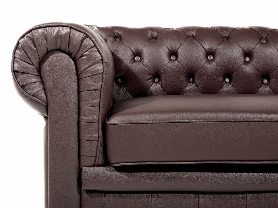 Chesterfield oblazinjeno pohištvo Cirdoro 112 (Temno rjava)