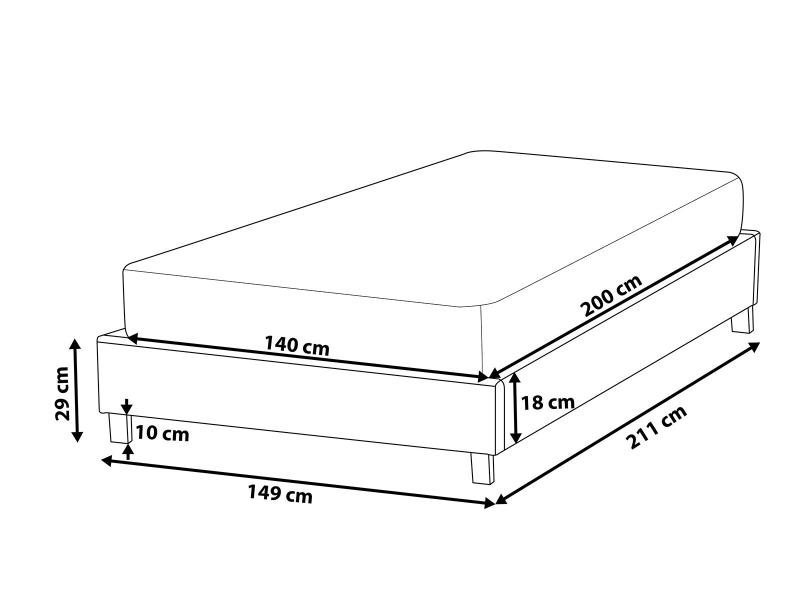 Postelja Berwyn 932 (Siva)