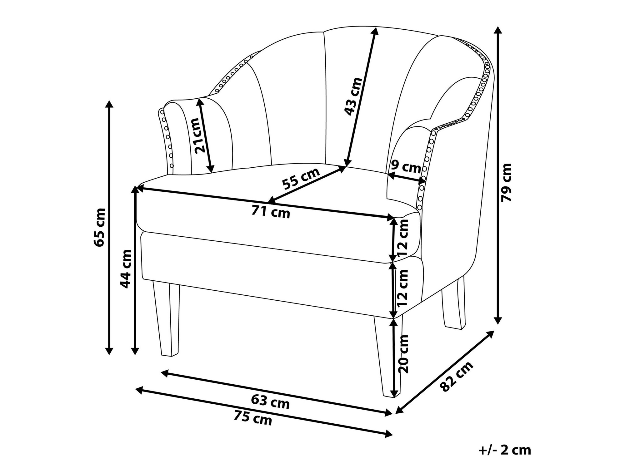 Fotelj Berwyn 983 (Beige)