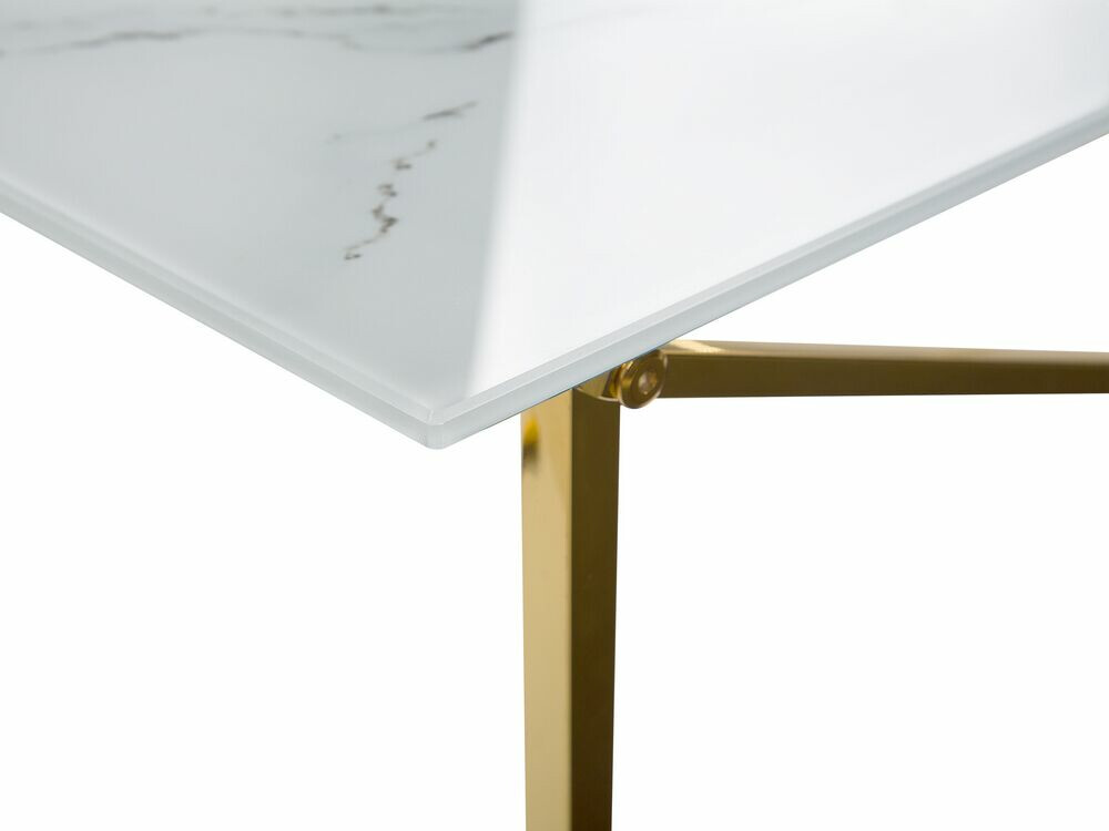 Klubska mizica Berwyn 981 (Beli marmor + Zlata)