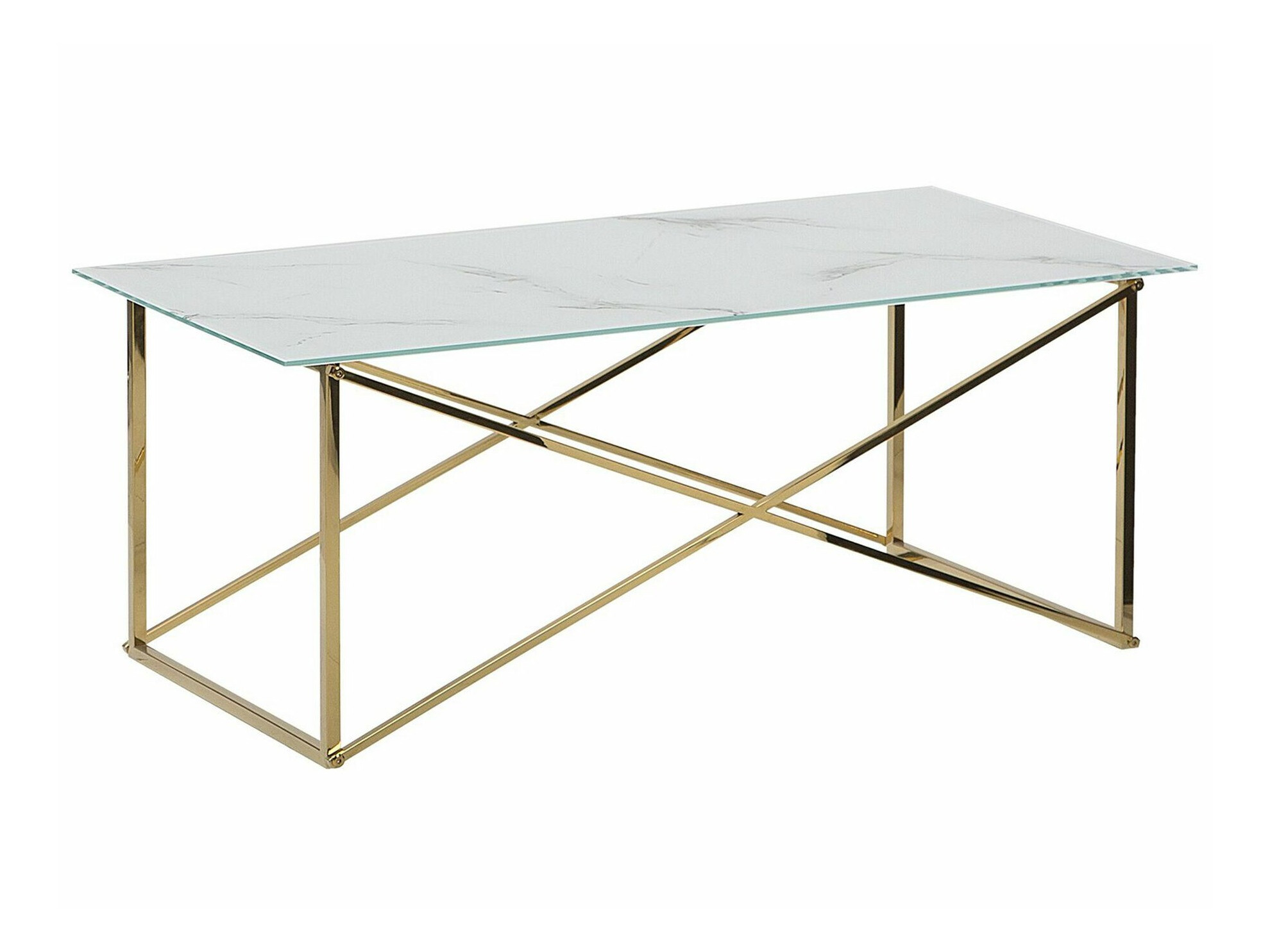 Klubska mizica Berwyn 981 (Beli marmor + Zlata)