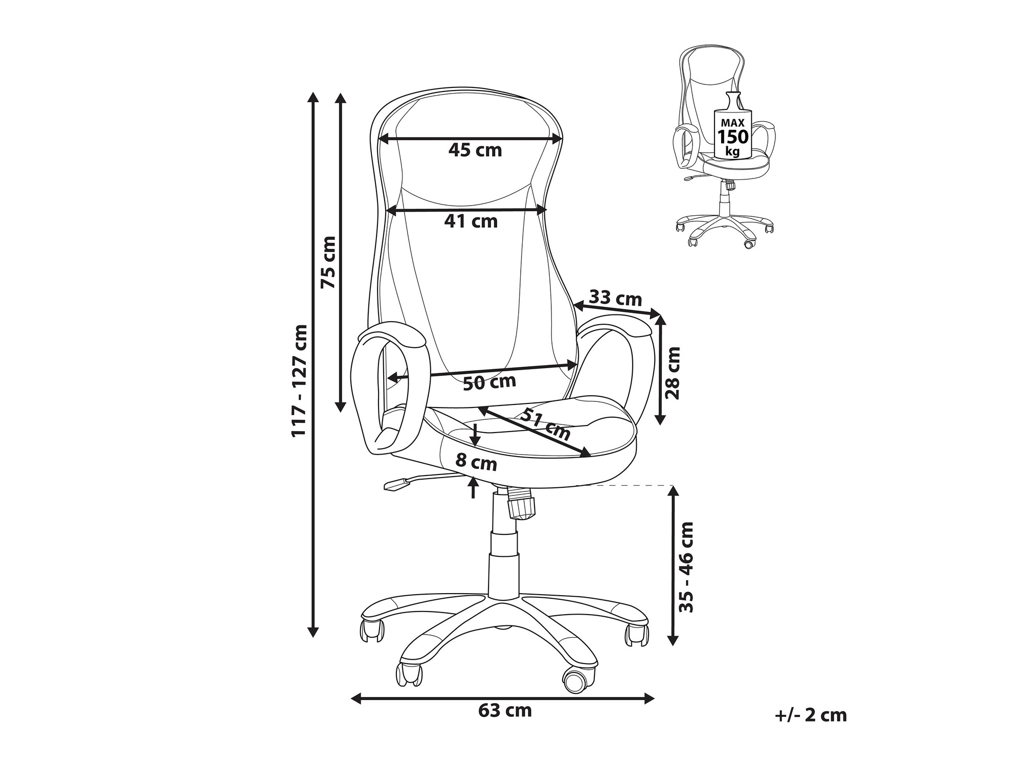 Pisarniški stol Berwyn 968