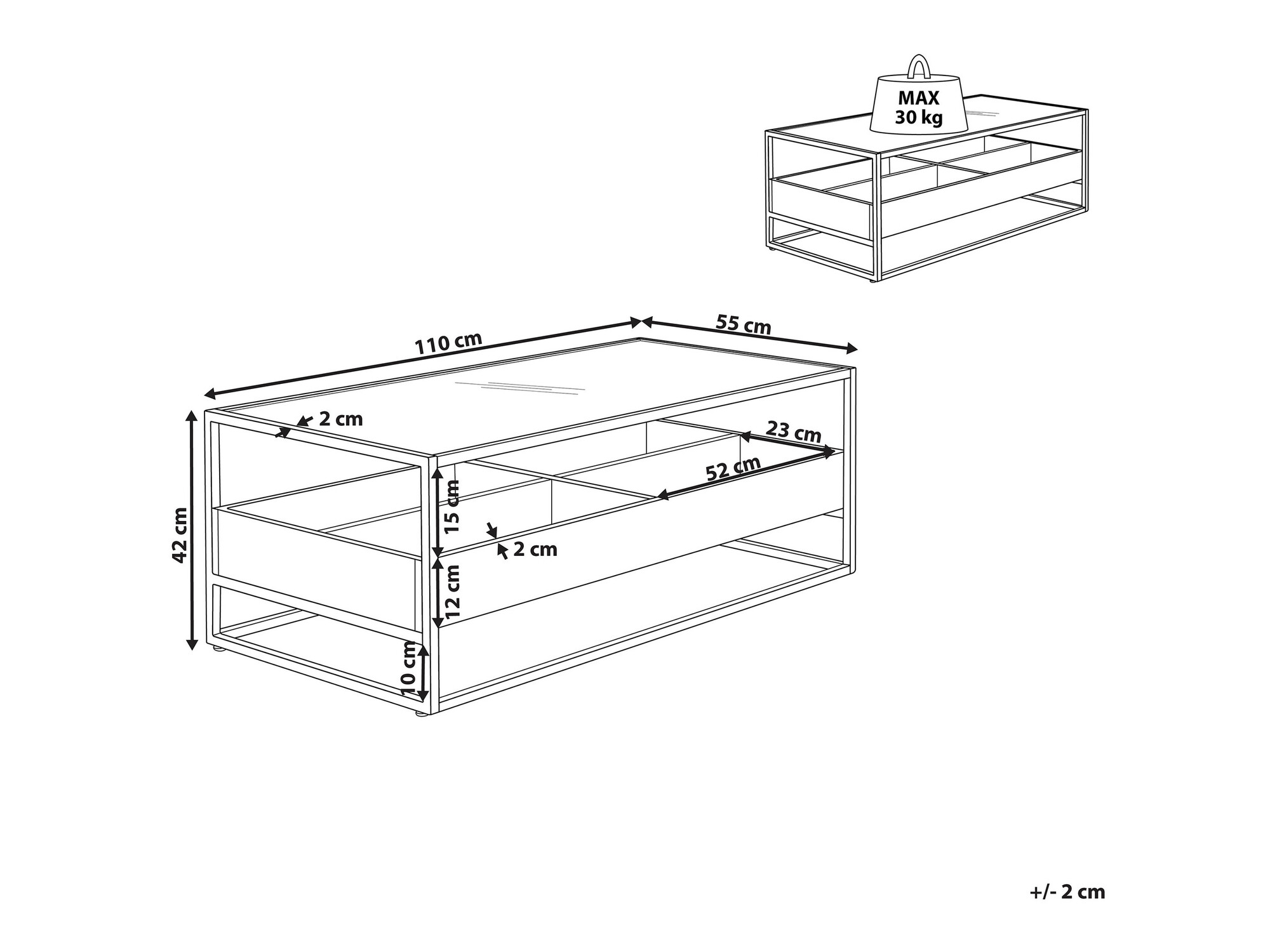 Klubska mizica Berwyn 992