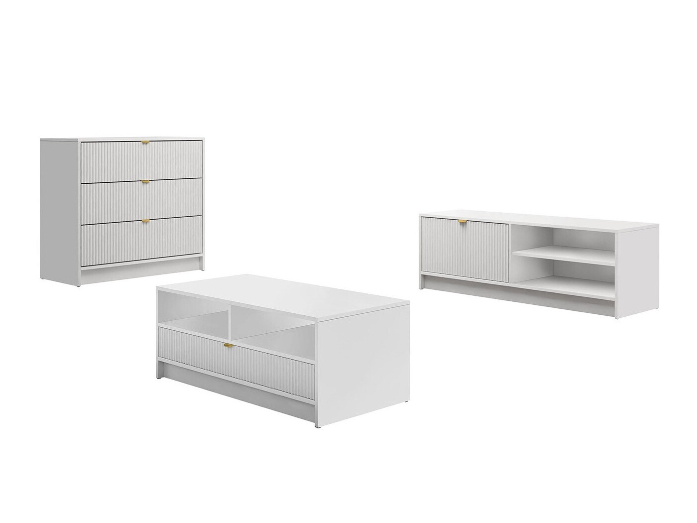 Komplet za dnevno sobo Comfivo Larmire 108 (Bela)