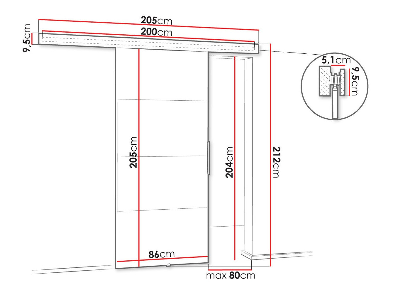 Drsna vrata Dover 144 (Antracit)