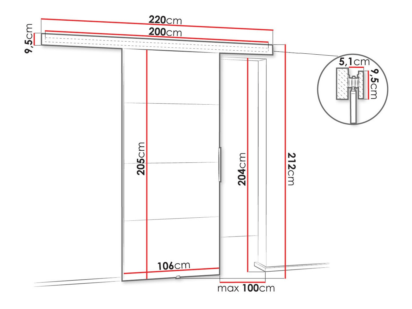 Drsna vrata Dover 146 (Antracit)