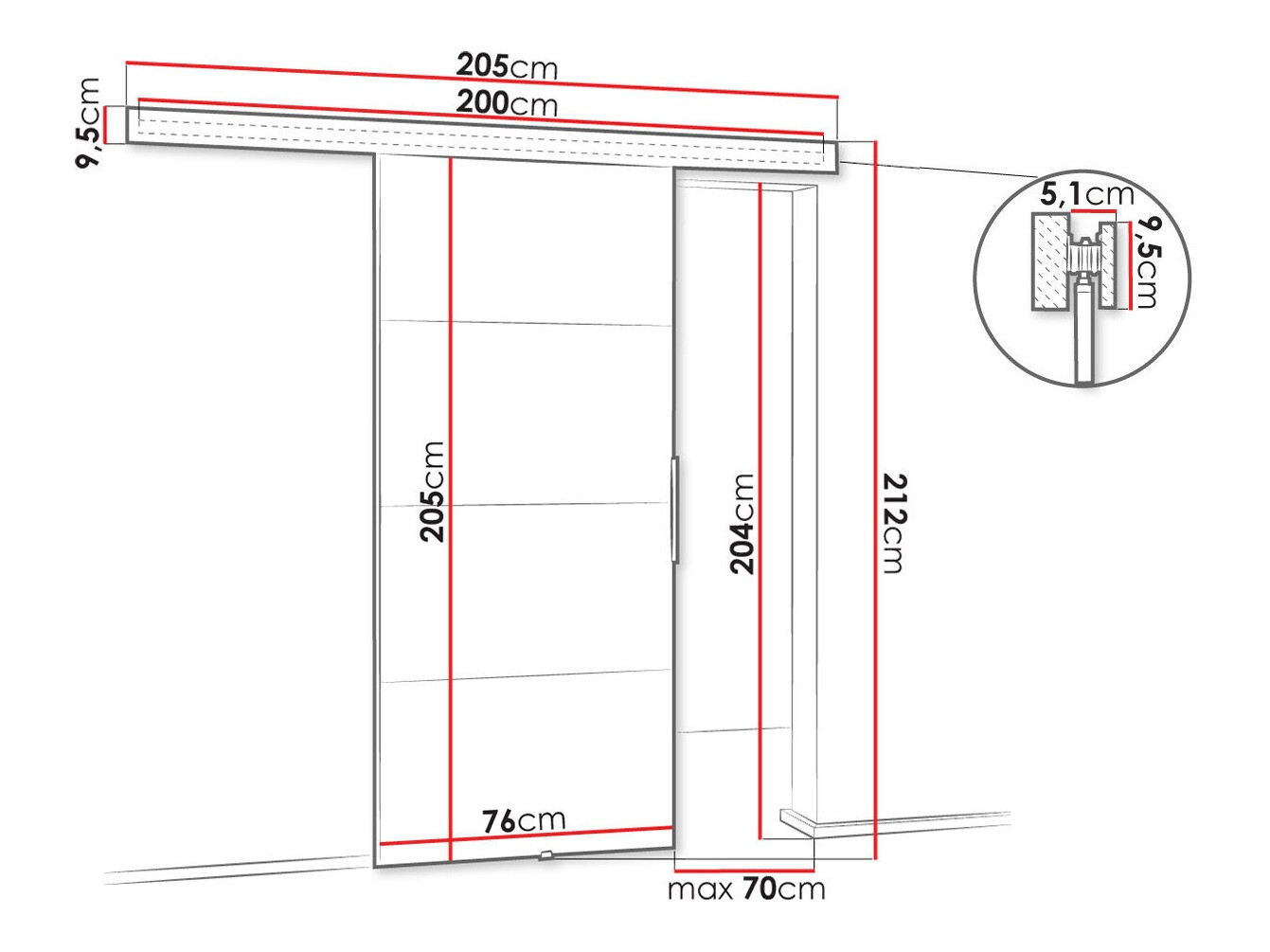 Drsna vrata Dover 216 (Antracit)