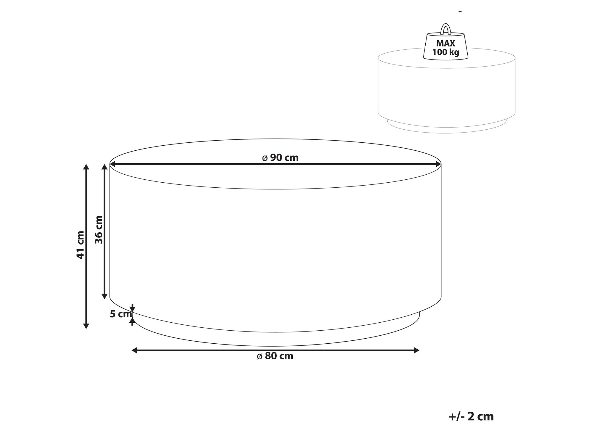Klubska mizica Berwyn 2130 (Bela + Terazzo)