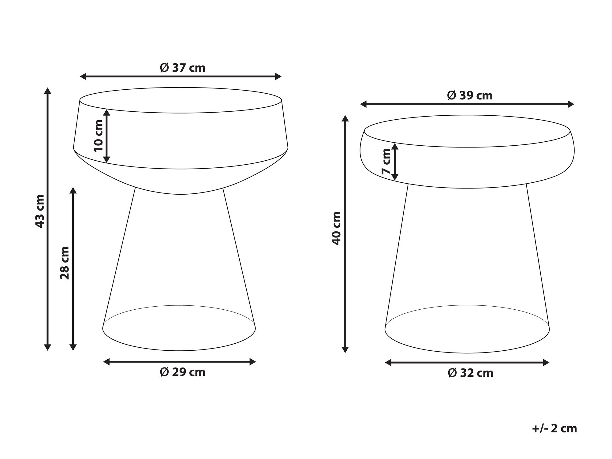 Komplet stranskih mizic Berwyn 1061 (Rdeča)