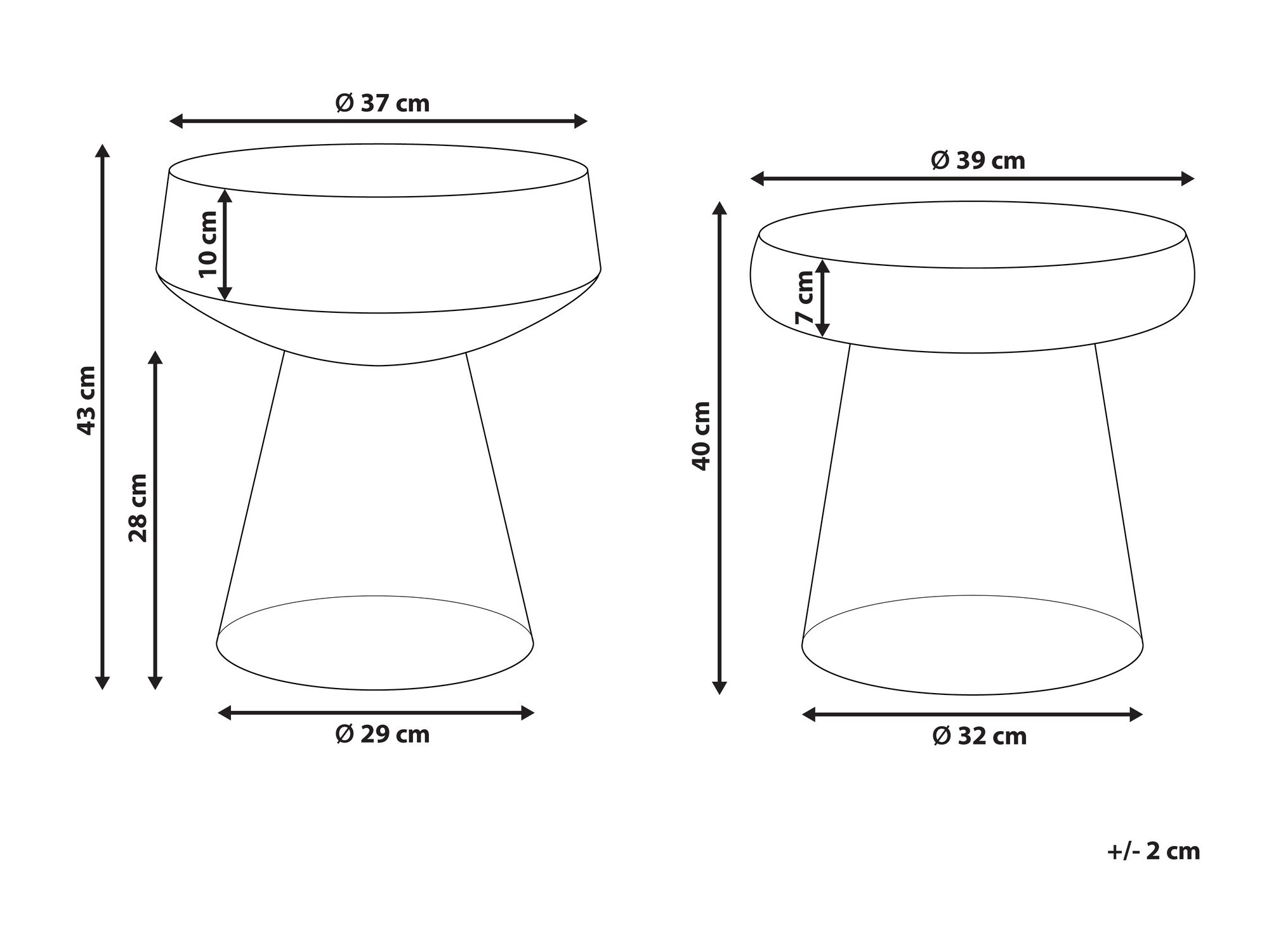 Komplet stranskih mizic Berwyn 1061 (Rjava)