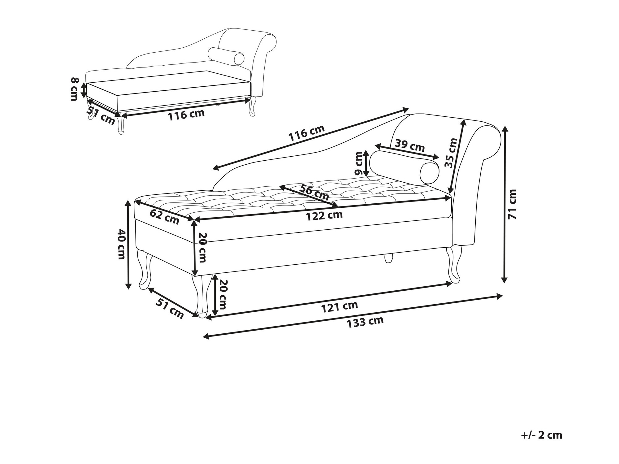 Počivalnik Berwyn 1074 (Svetlo siva)