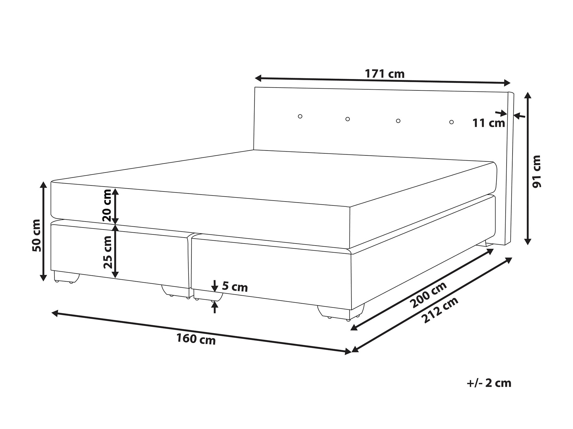 Boxspring postelja Berwyn 1076 (Siva)