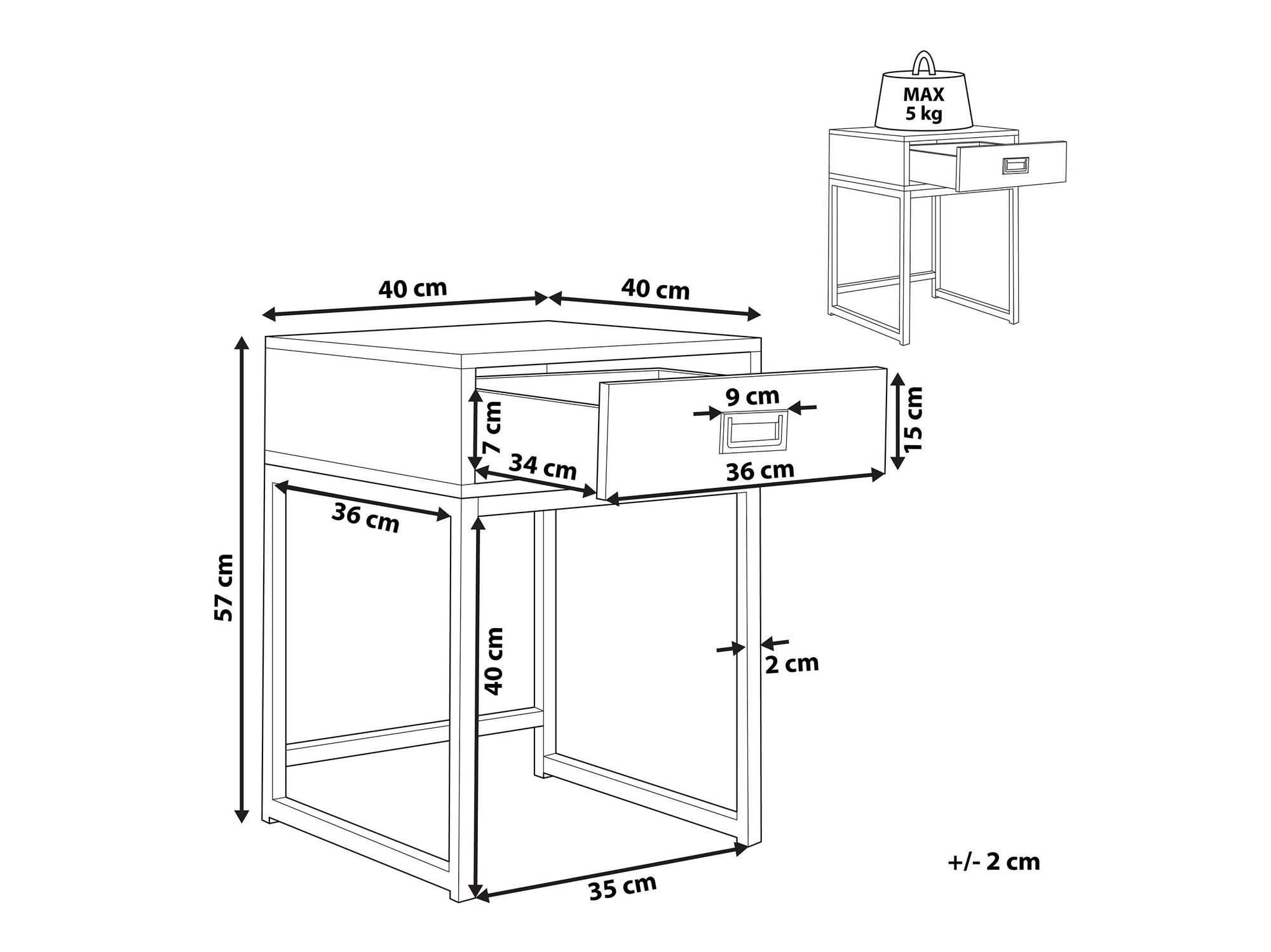 Stranska mizica Berwyn 1083 (Črna + Zlata)