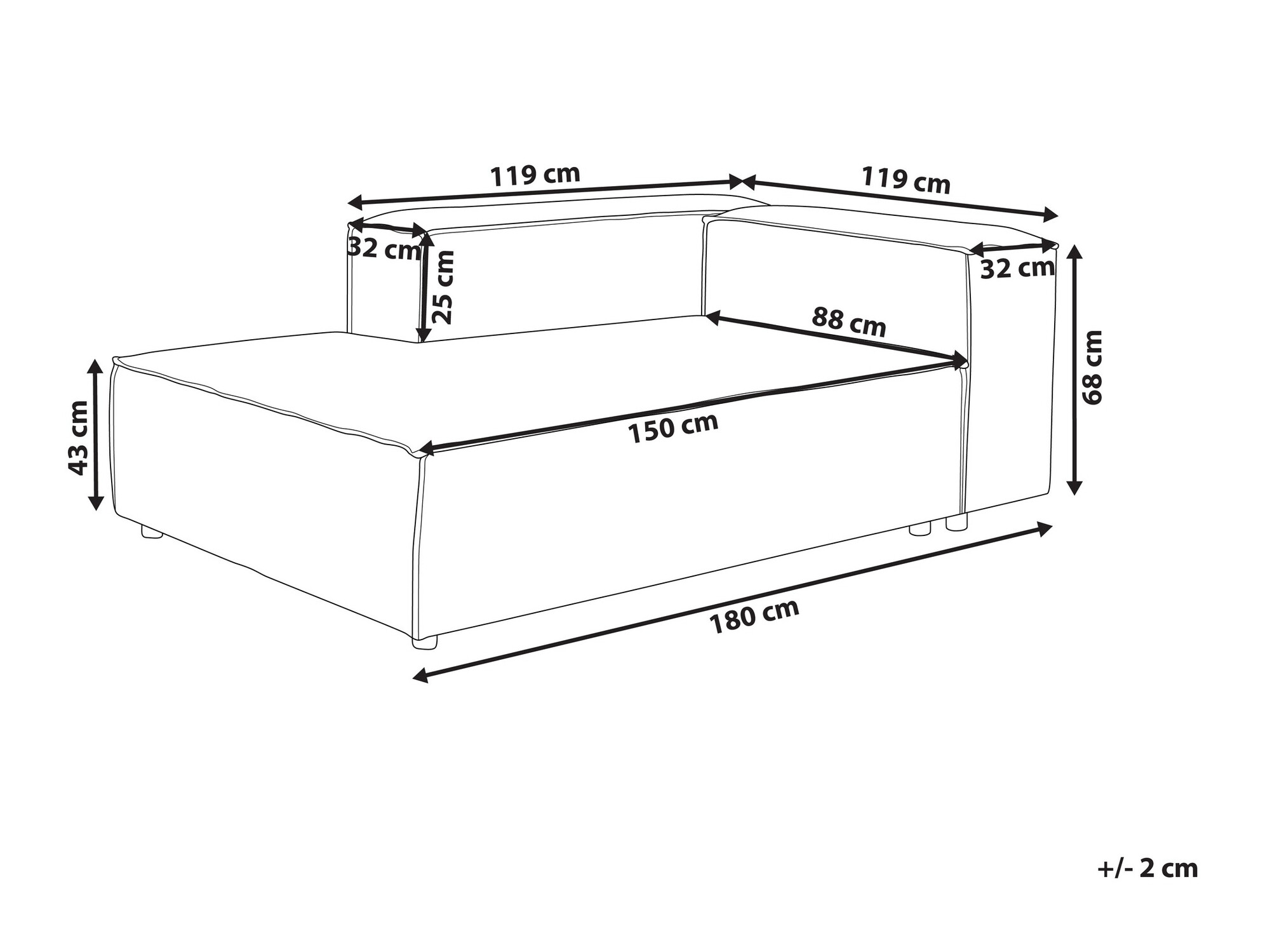 Modularna sedežna enota Enofloi 100 (Bež)