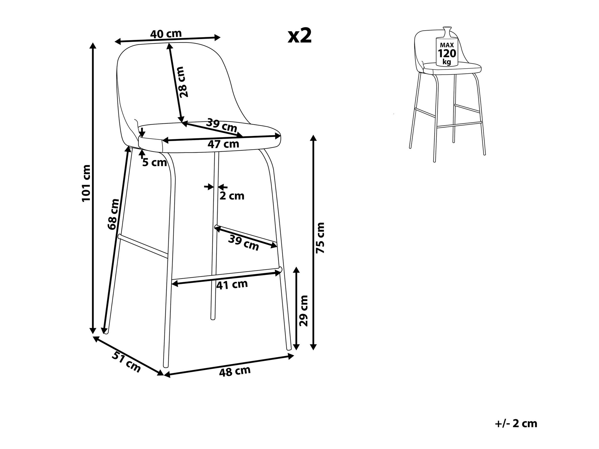 Komplet barskih stolov Berwyn 1134 (Roza)