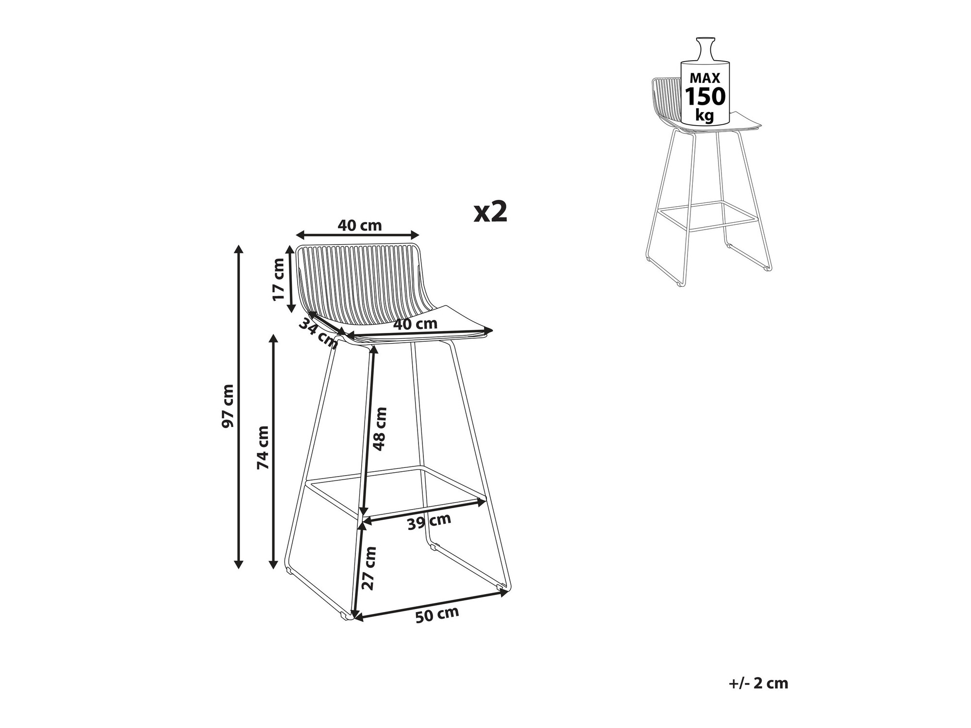 Komplet barskih stolov Berwyn 1154 (Zlata)