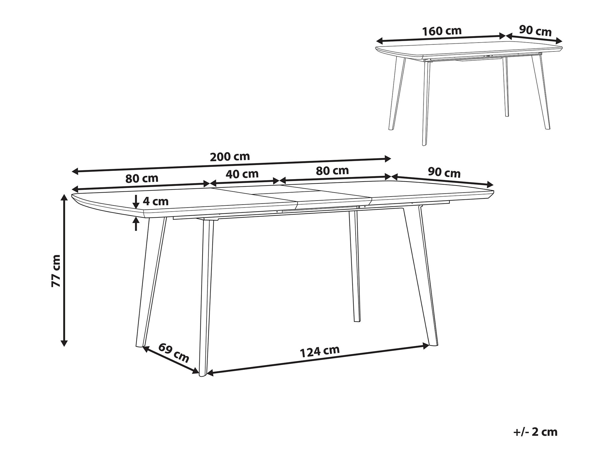 Miza Berwyn 1184 (Črna + Beli marmor)