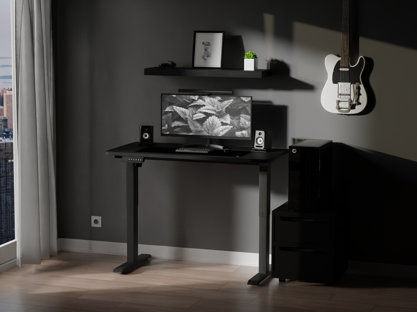 Dvižna pisalna miza Lodi 100 (Črna)