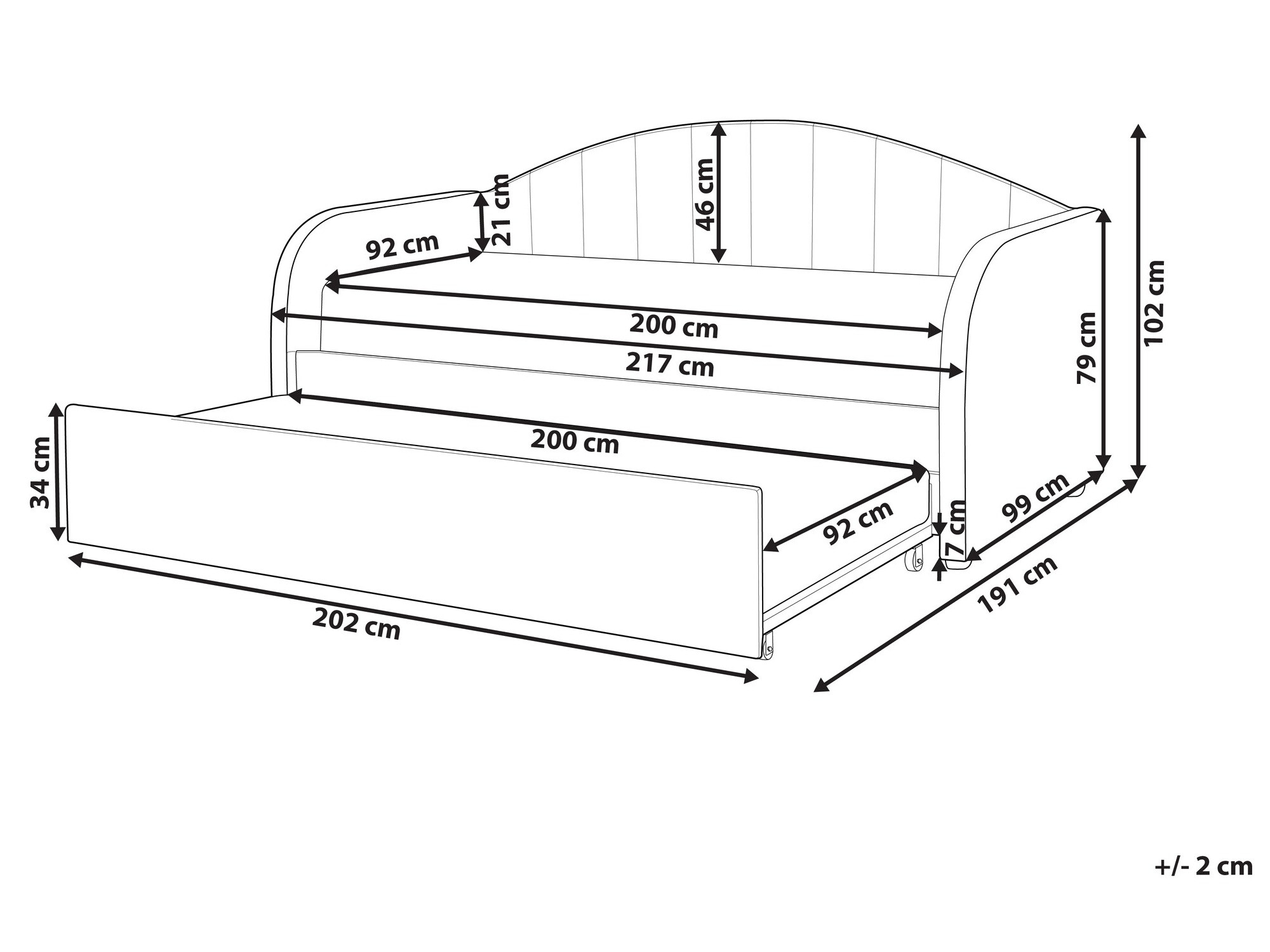 Postelja Berwyn 1232 (Svetlo modra)