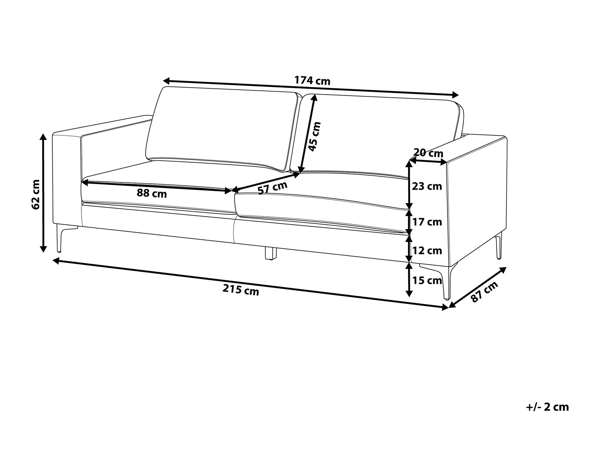 Kavč Berwyn 1261 (Svetlo modra)
