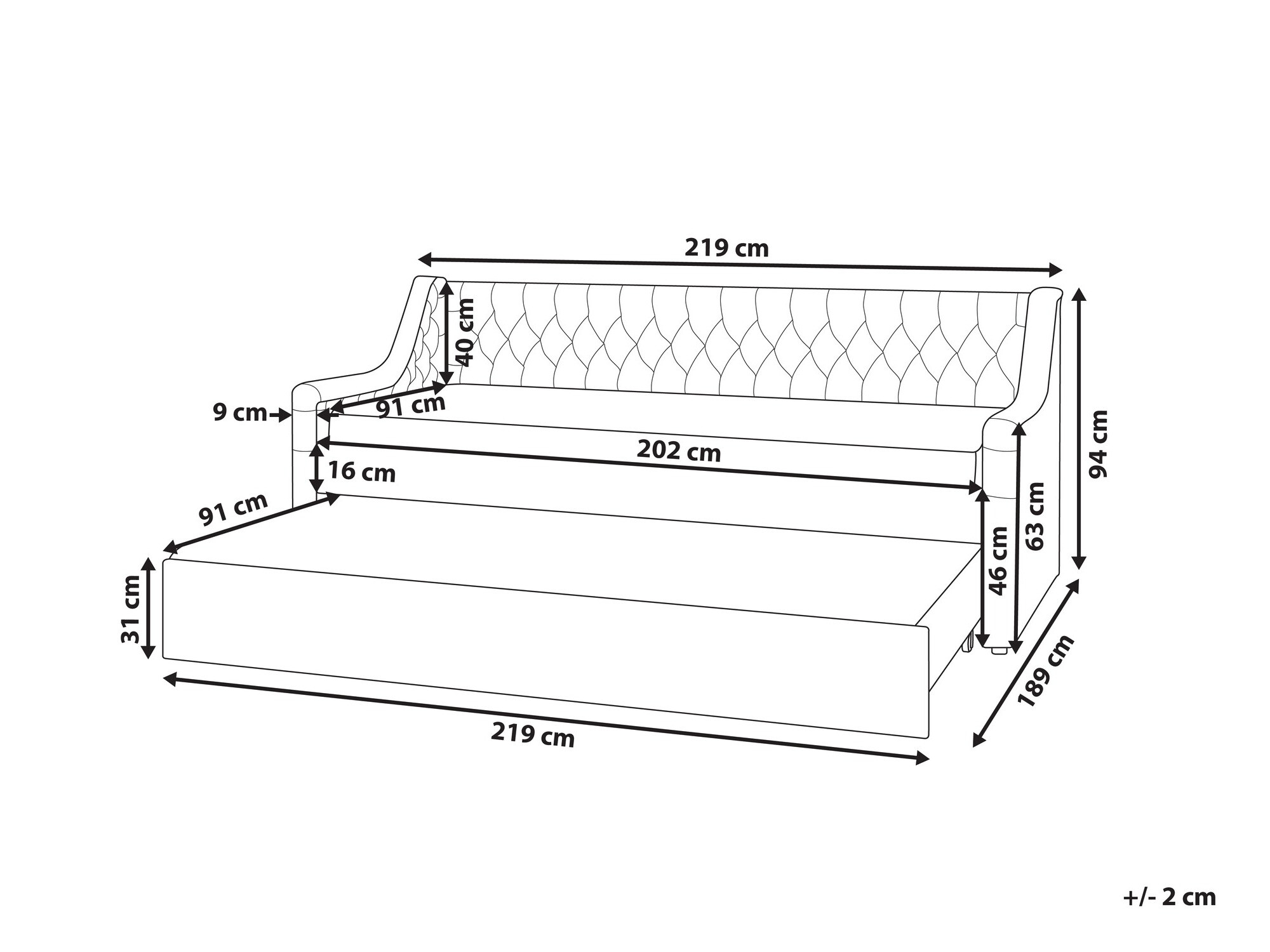 Postelja Berwyn 1260 (Siva)