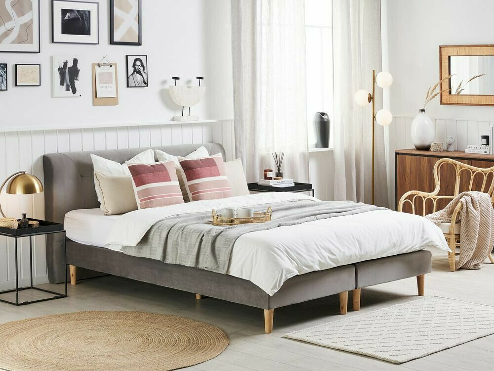 Boxspring postelja Berwyn 1274 (Siva)